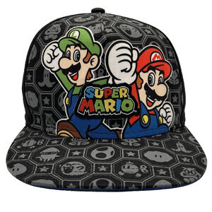Super Mario Hat Cap Snap Back Graphic Luigi Mario Gaming Mens One Size 2021